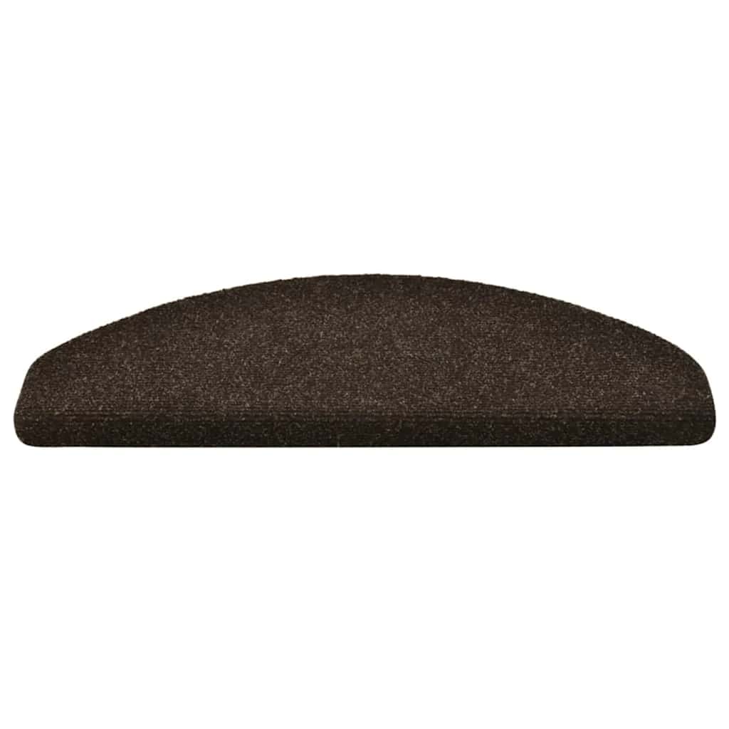 trappemåtter selvklæbende 5 stk. 65x21x4 cm mørkebrune halvrund store
