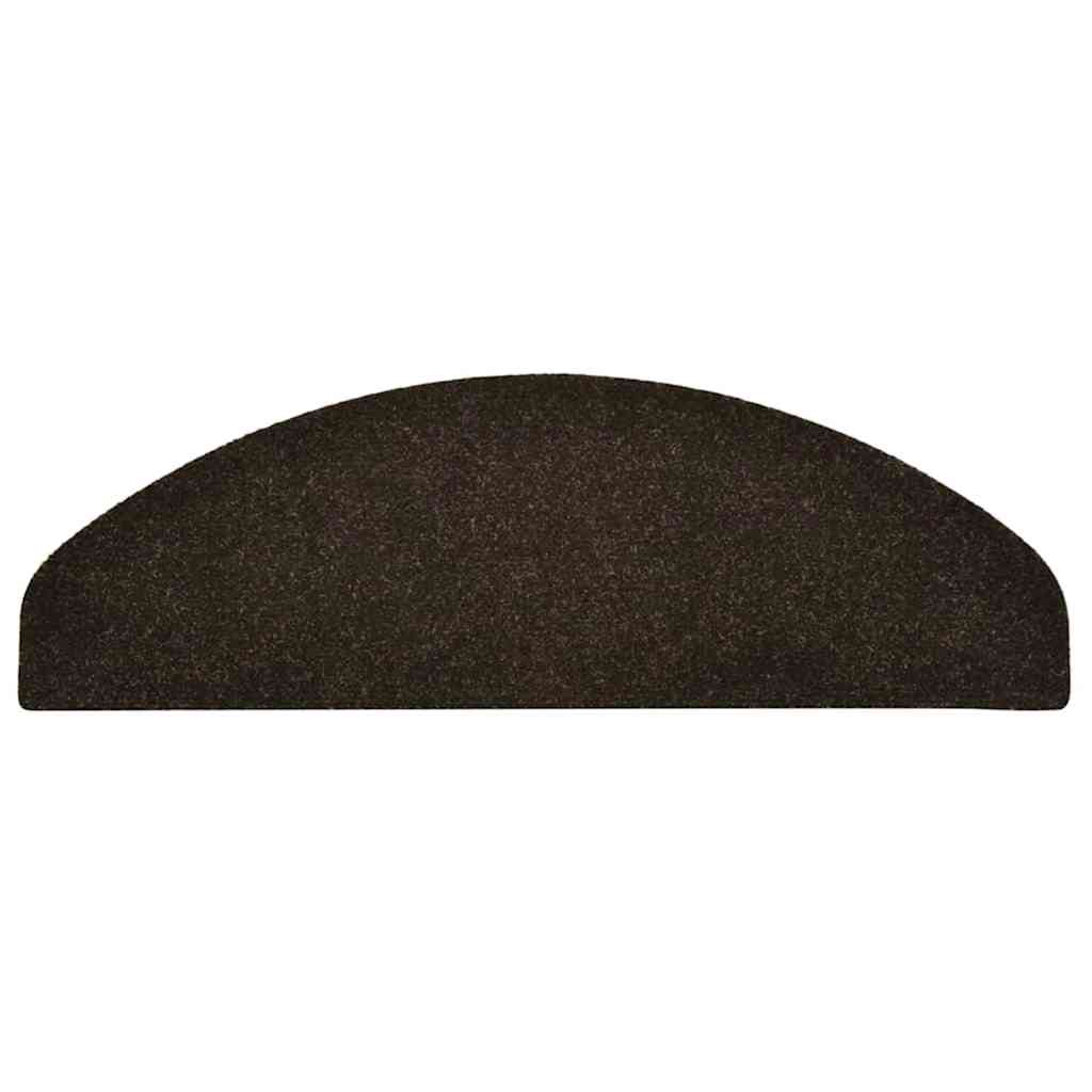 trappemåtter selvklæbende 5 stk. 65x21x4 cm mørkebrune halvrund store