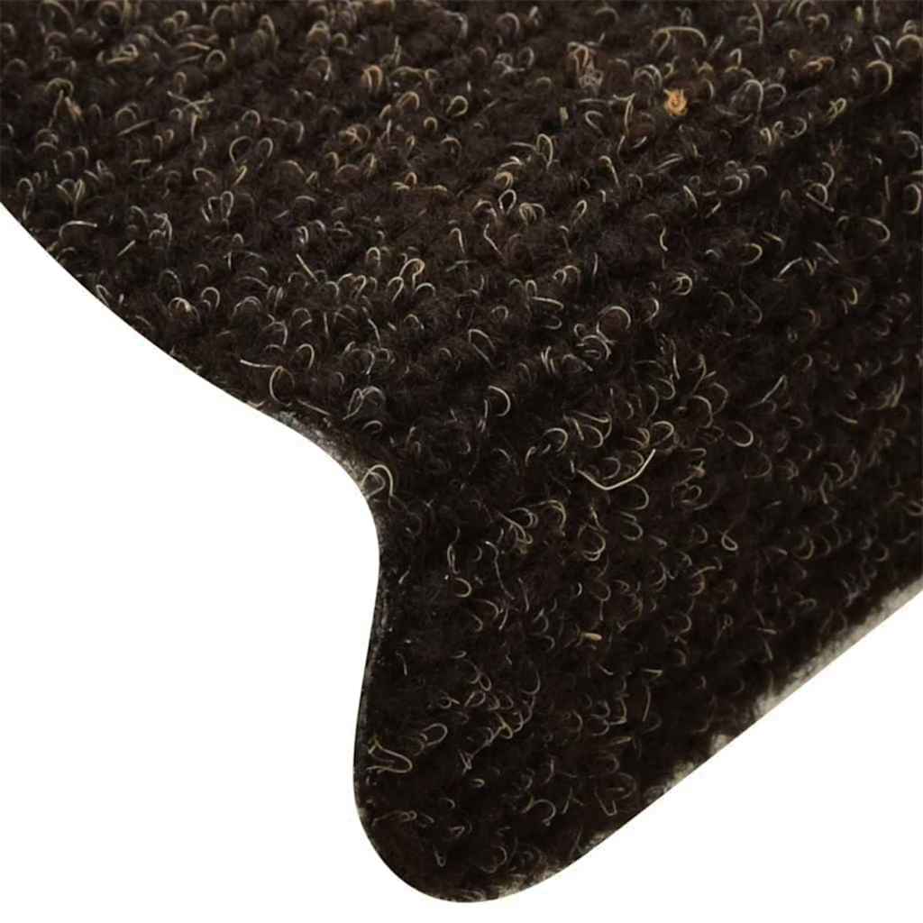trappemåtter selvklæbende 10 stk. 65x21x4 cm mørkebrune halvrund store
