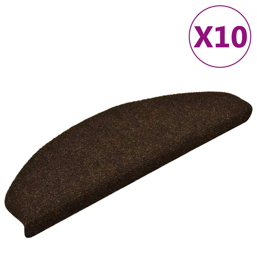 trappemåtter selvklæbende 10 stk. 65x21x4 cm brune halvrund store