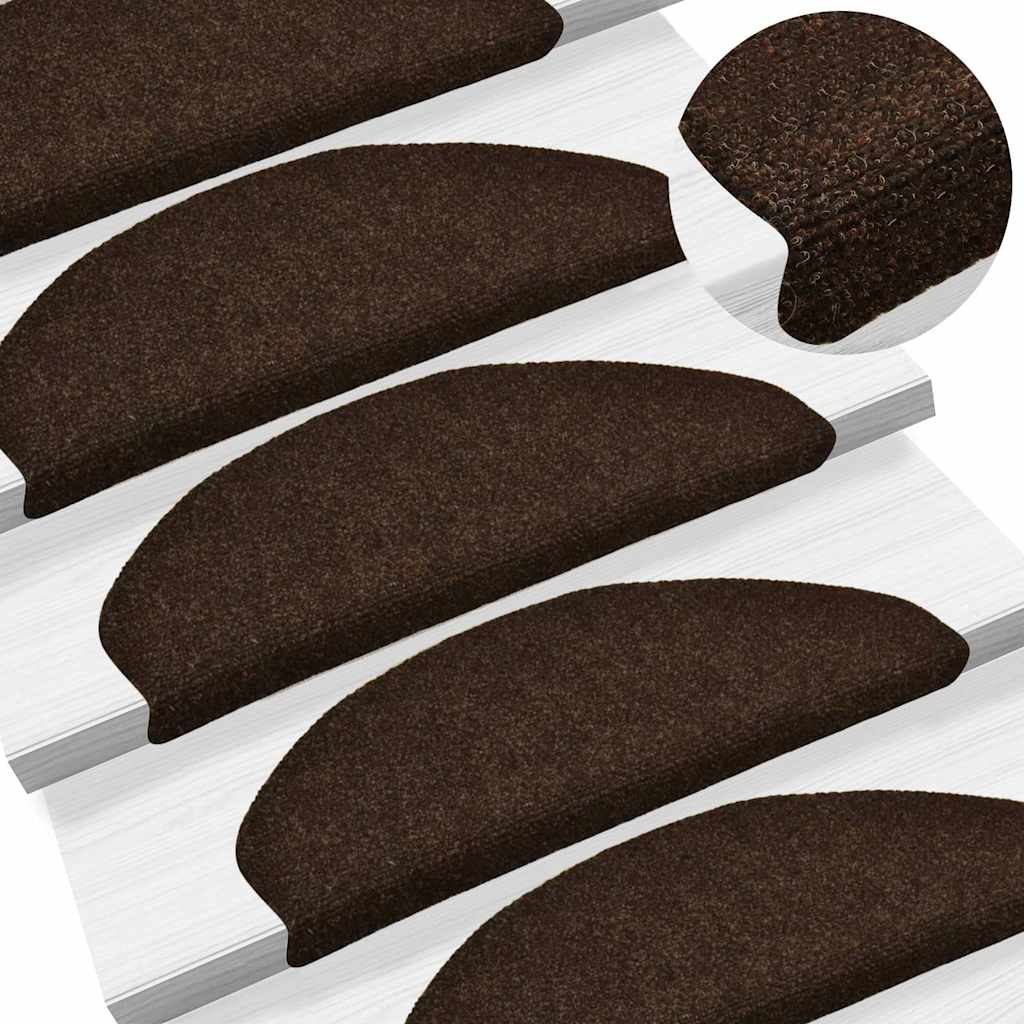 trappemåtter selvklæbende 10 stk. 65x21x4 cm brune halvrund store