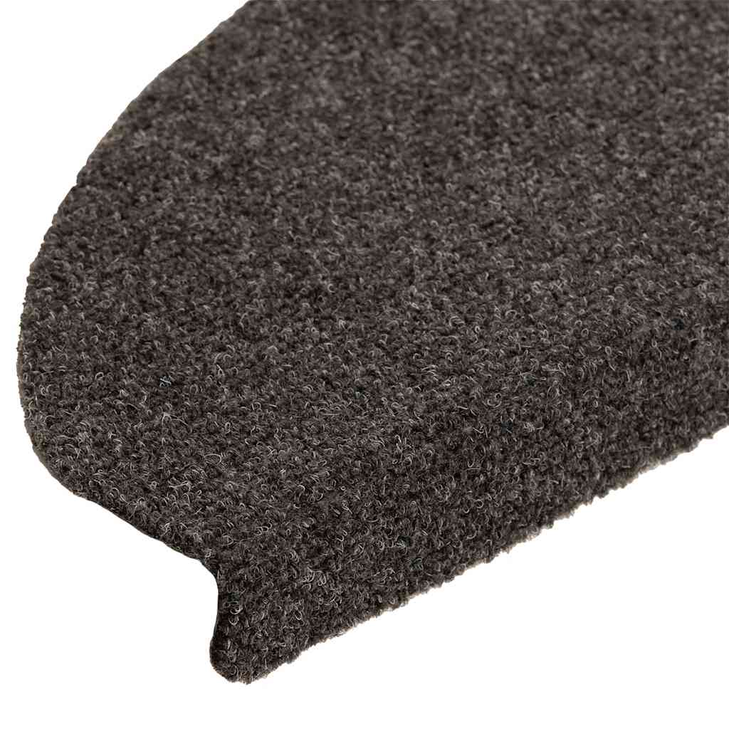 trappemåtter selvklæbende 5 stk. 65x21x4 cm antracit halvrund store