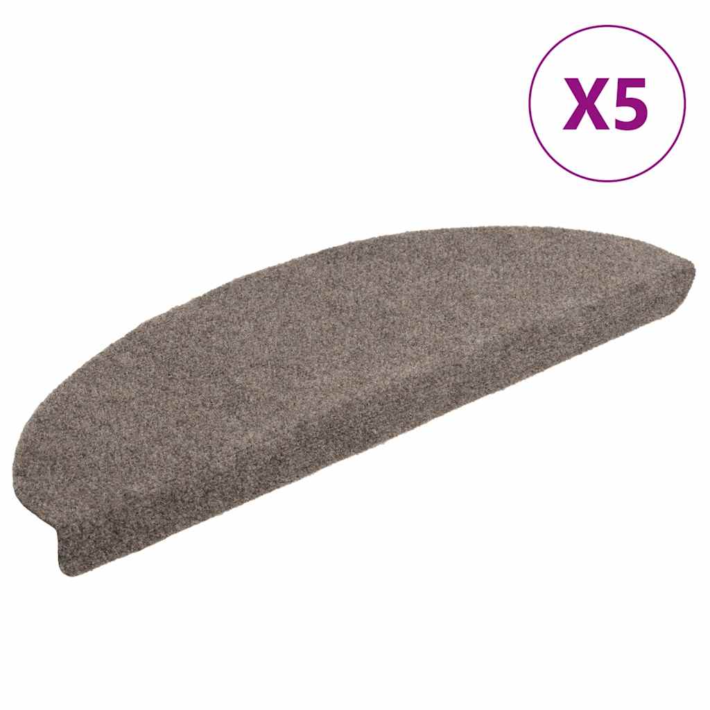 trappemåtter selvklæbende 5 stk. 65x21x4 cm beige halvrund store