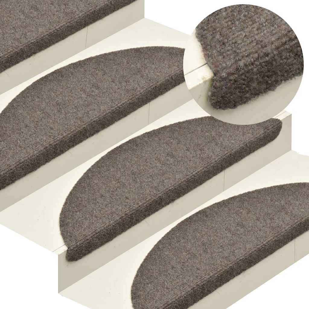 trappemåtter selvklæbende 5 stk. 65x21x4 cm beige halvrund store