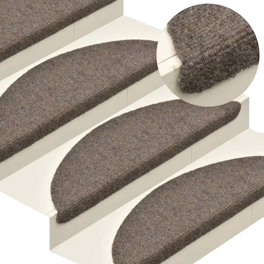 trappemåtter selvklæbende 10 stk. 65x21x4 cm beige halvrund store