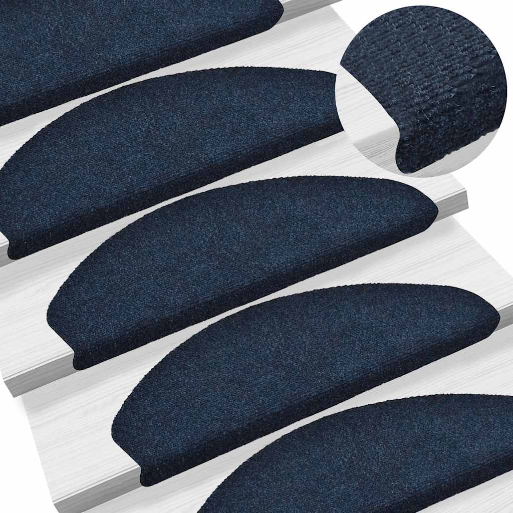 trappemåtter selvklæbende 5 stk. 65x21x4 cm marineblå halvrund store
