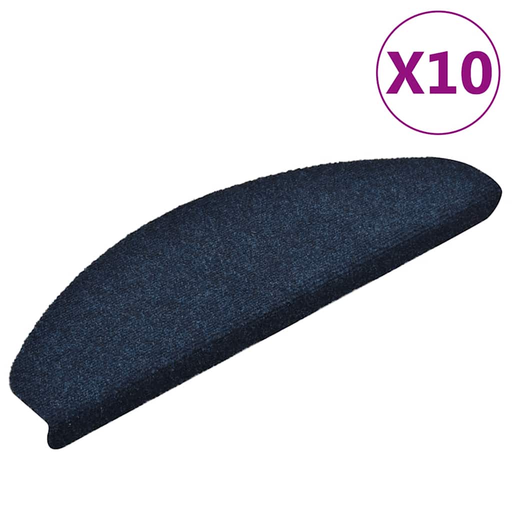 trappemåtter selvklæbende 10 stk. 65x21x4 cm marineblå halvrund store