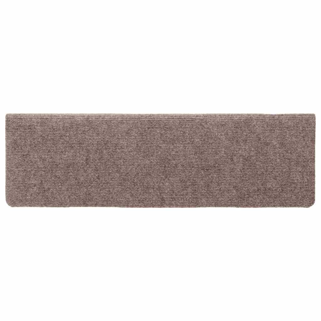 trappemåtter selvklæbende 5 stk. 65x21x4 cm lysebrun rektangulær kant