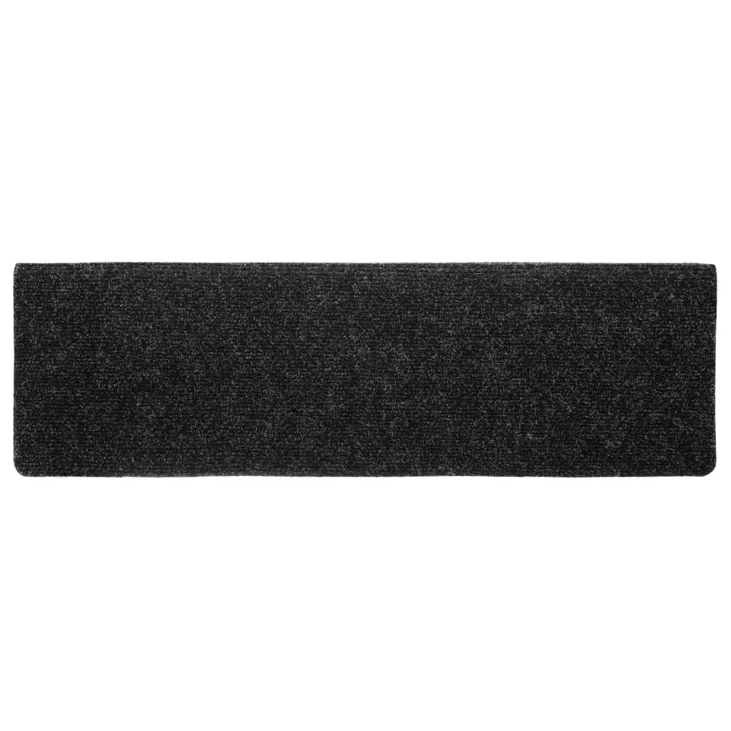 trappemåtter selvklæbende 10 stk. 65x21x4 cm sorte rektangulære kant