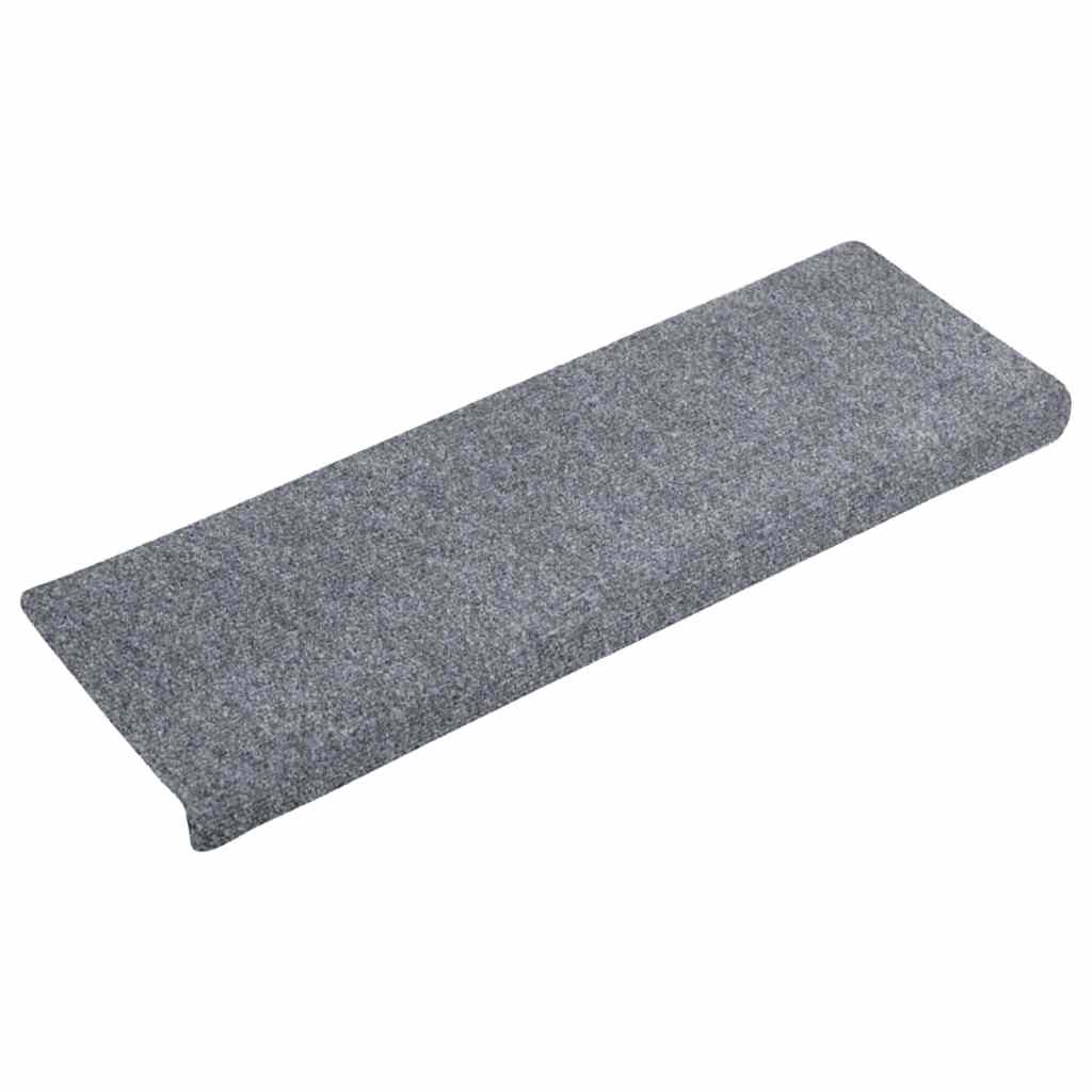 trappemåtter selvklæbende 5 stk. 65x21x4 cm lysegrå rektangulær kant