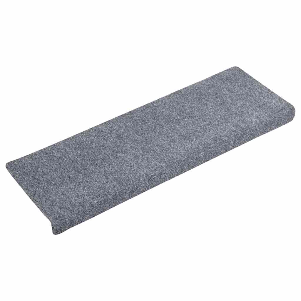 trappemåtter selvklæbende 10 stk. 65x21x4 cm lysegrå rektangulær kant