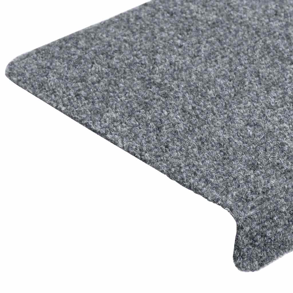 trappemåtter selvklæbende 10 stk. 65x21x4 cm lysegrå rektangulær kant