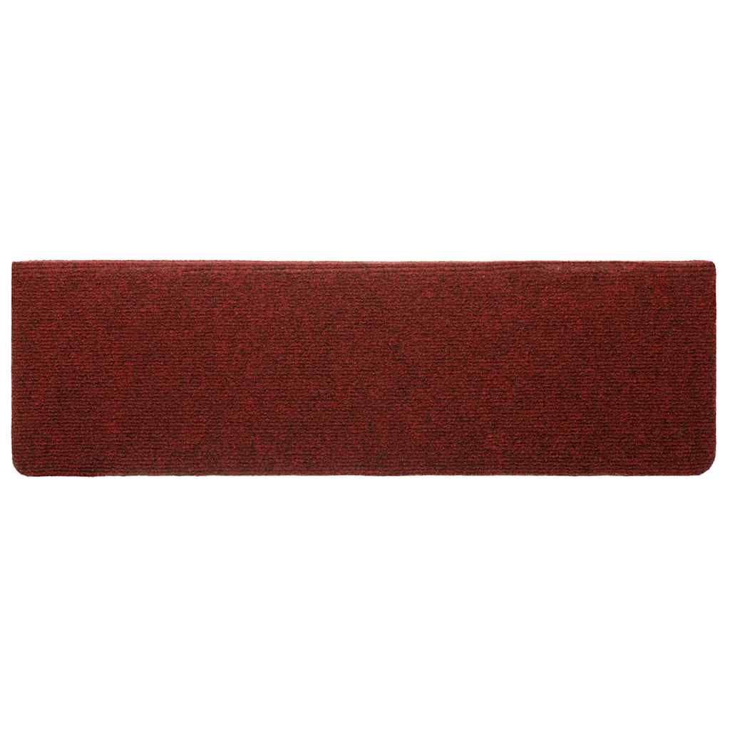 trappemåtter selvklæbende 5 stk. 65x21x4 cm bordeauxrød rektangulær kant