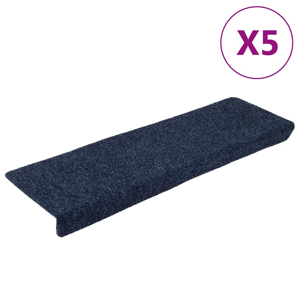 trappemåtter selvklæbende 5 stk. 65x21x4 cm antracit rektangulær kant