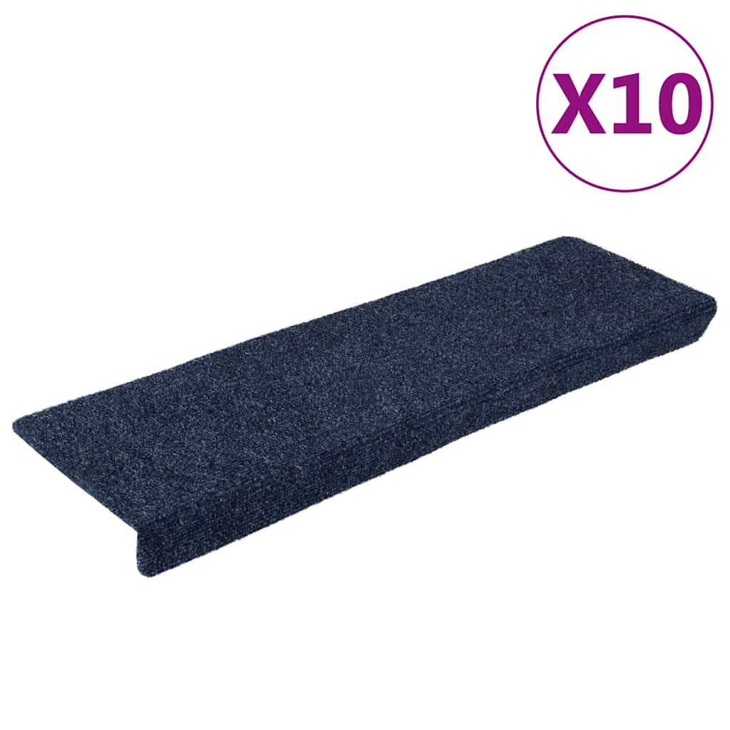trappemåtter selvklæbende 10 stk. 65x21x4 cm antracit rektangulær kant