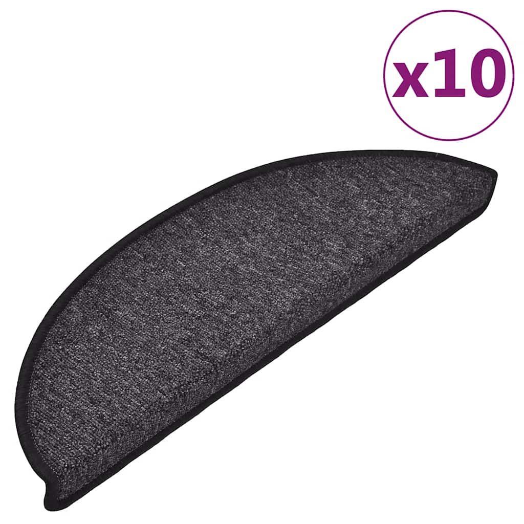 trappemåtter 10 stk. 56x17x3 cm antracit halvrund
