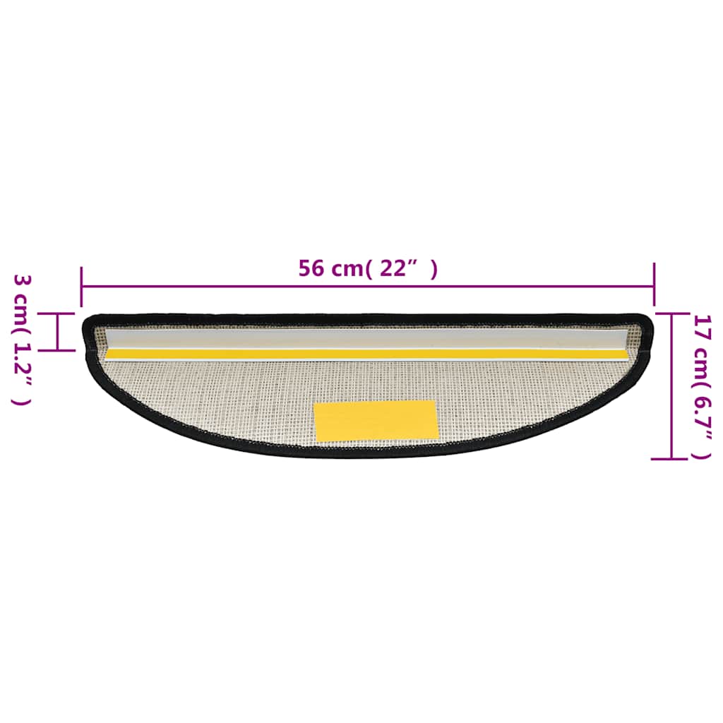 trappemåtter 10 stk. 56x17x3 cm antracit halvrund
