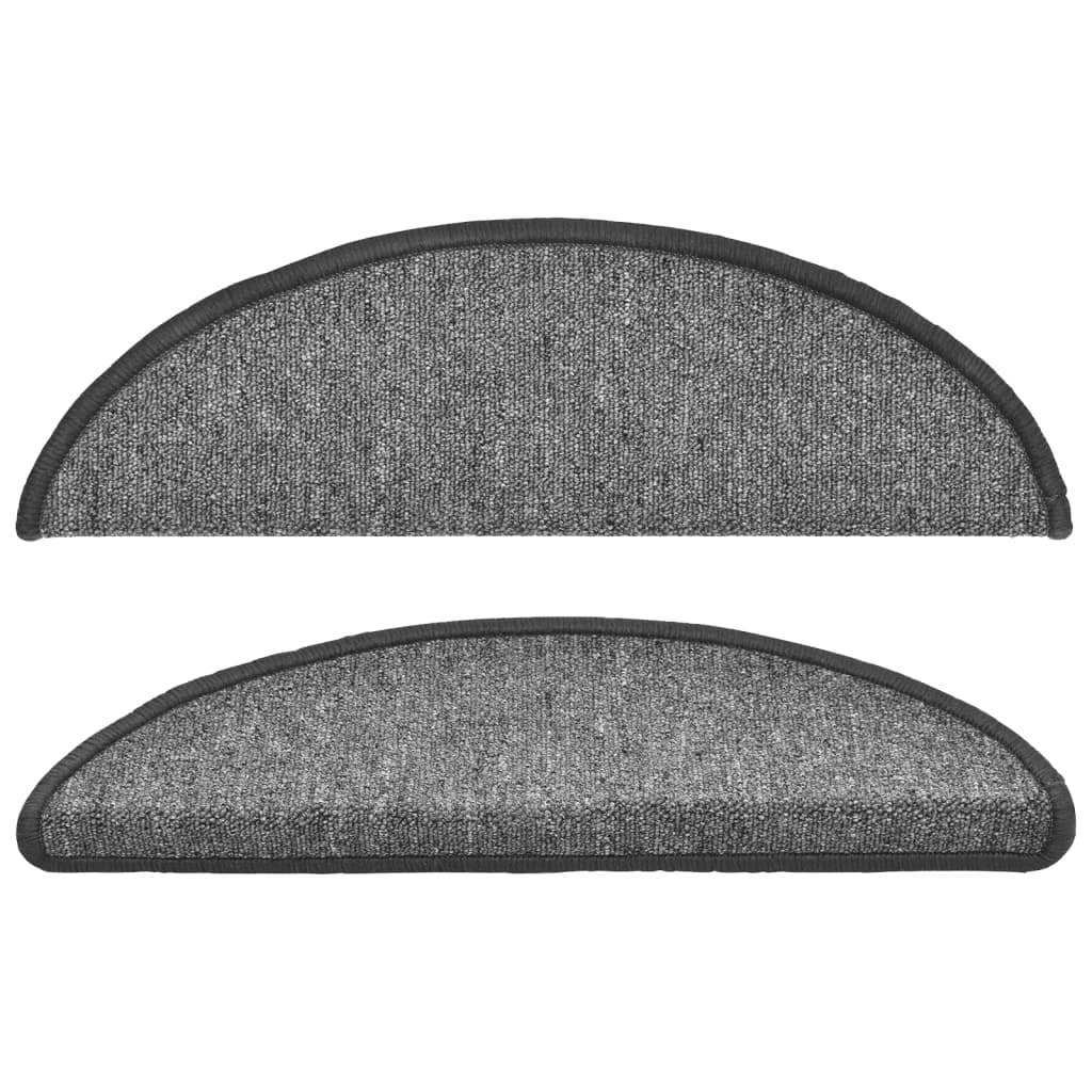 trappemåtter 10 stk. 56x17x3 cm mørkegrå halvrunde