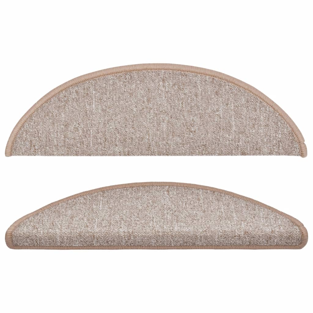 trappemåtter 10 stk. 56x17x3 cm lysebrune halvrunde