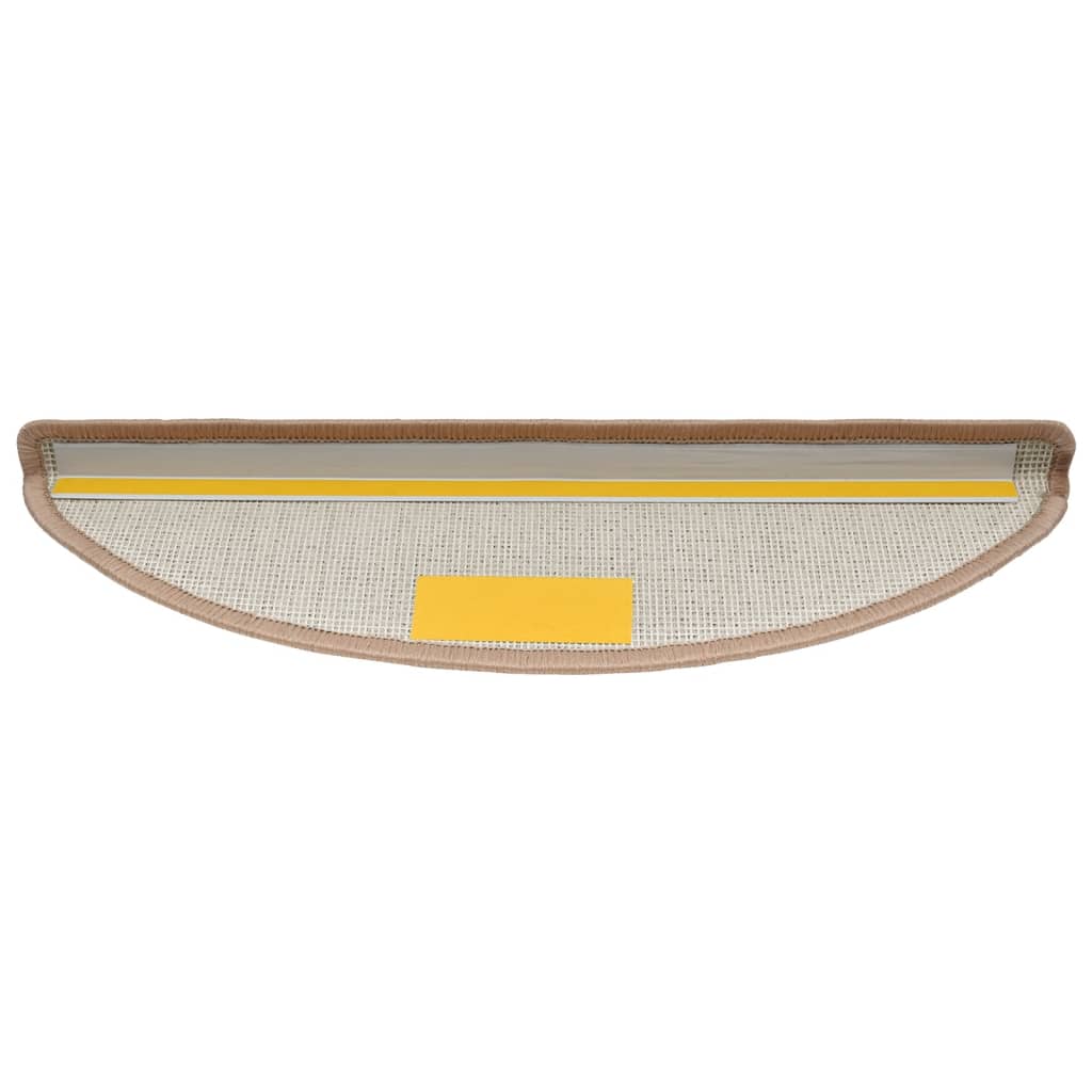 trappemåtter 10 stk. 56x17x3 cm lysebrune halvrunde