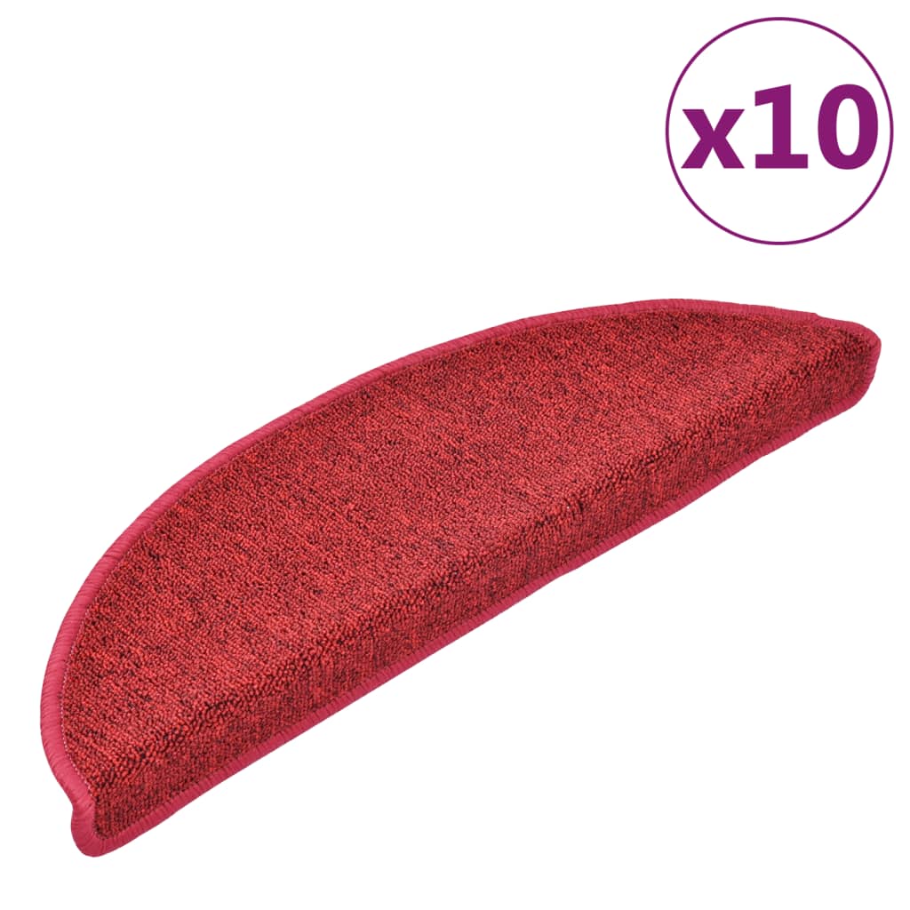 trappemåtter 10 stk. 56x17x3 cm rød halvrund