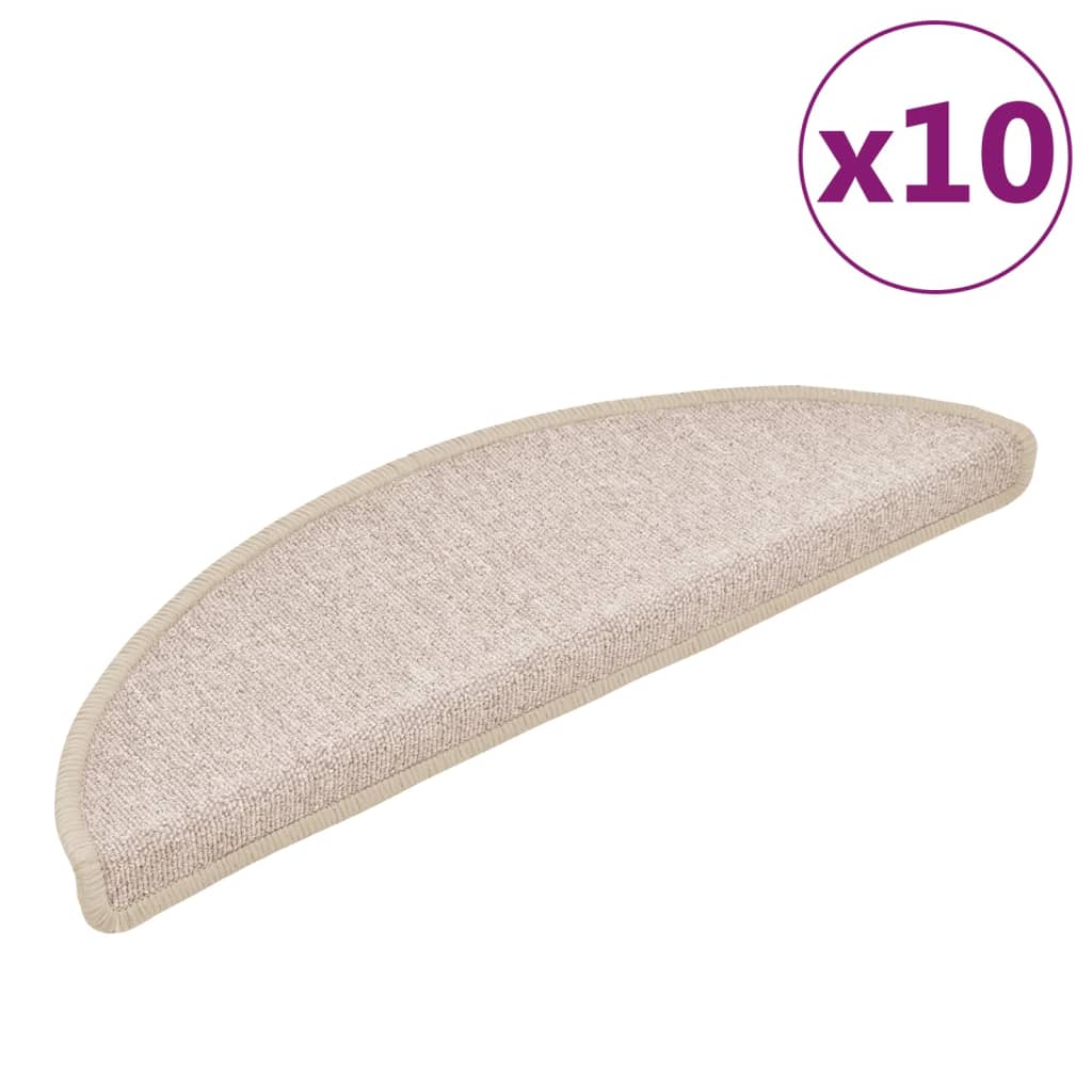 trappemåtter 10 stk. 56x17x3 cm taupe halvrund