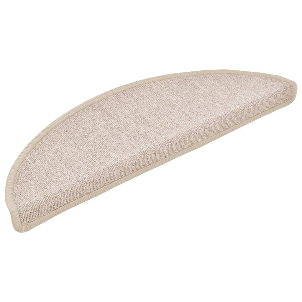 trappemåtter 10 stk. 56x17x3 cm taupe halvrund