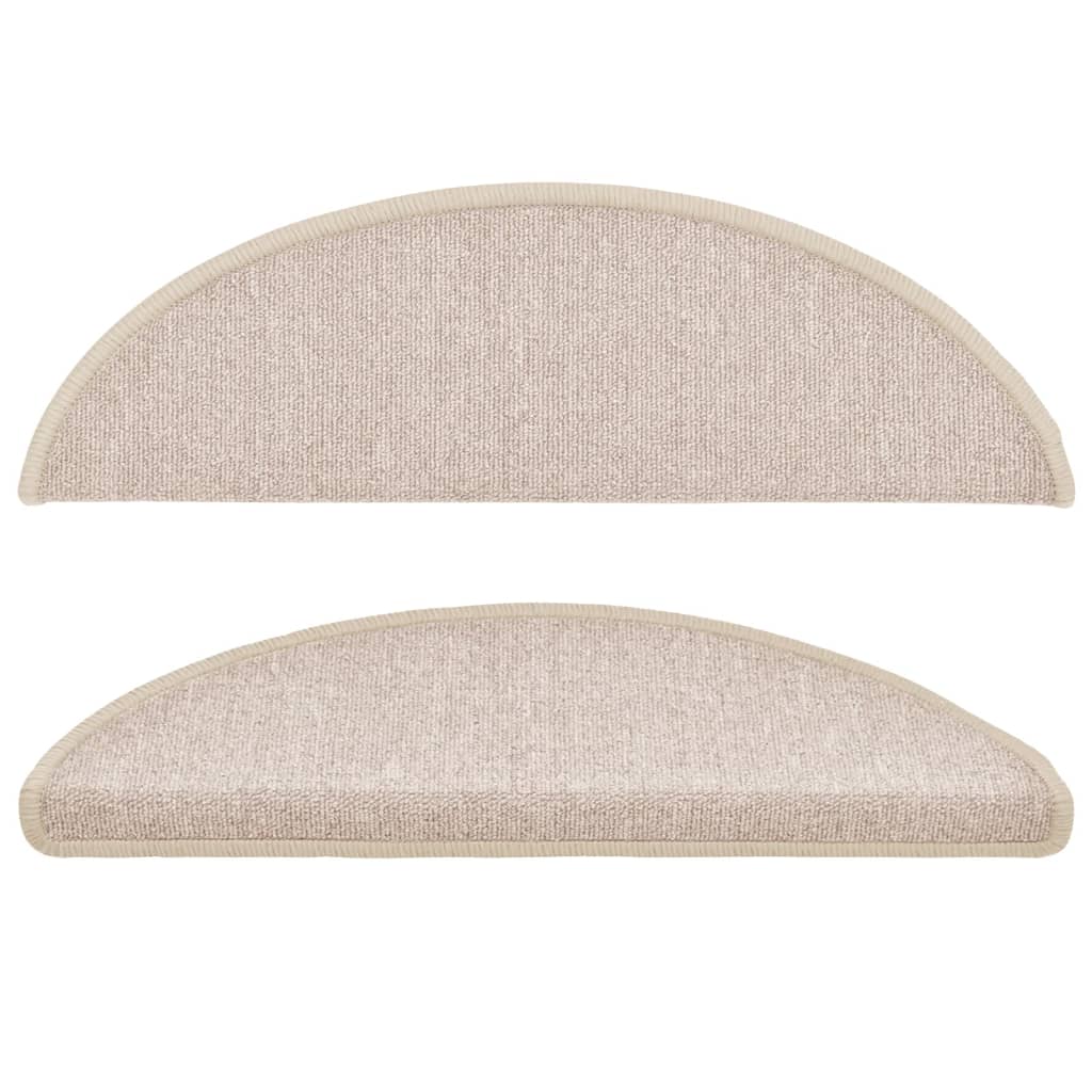 trappemåtter 10 stk. 56x17x3 cm taupe halvrund