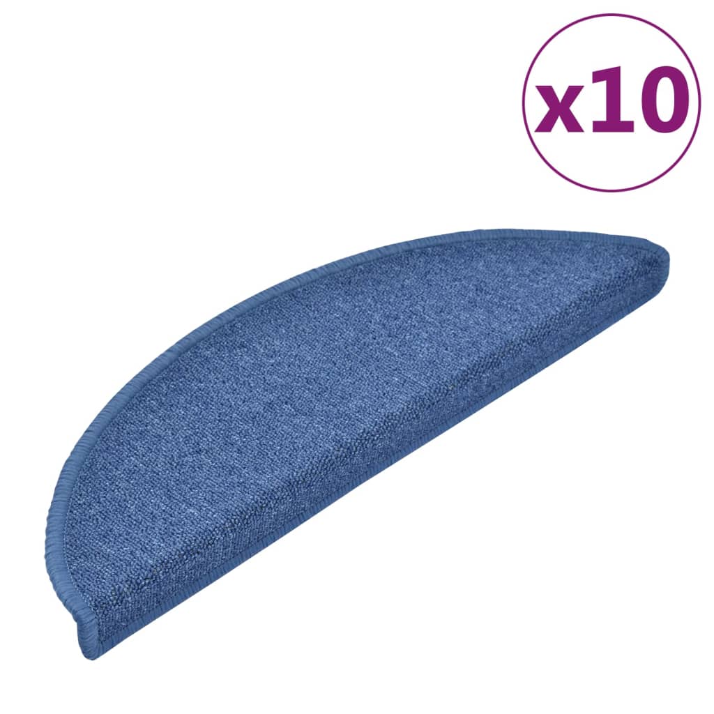 trappemåtter 10 stk. 56x17x3 cm blå halvrund