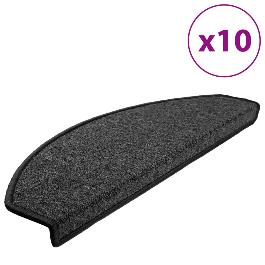 trappemåtter 10 stk. 65 x 24 x 4 cm antracit halvrund store