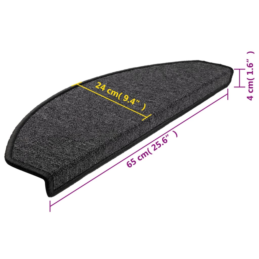 trappemåtter 10 stk. 65 x 24 x 4 cm antracit halvrund store