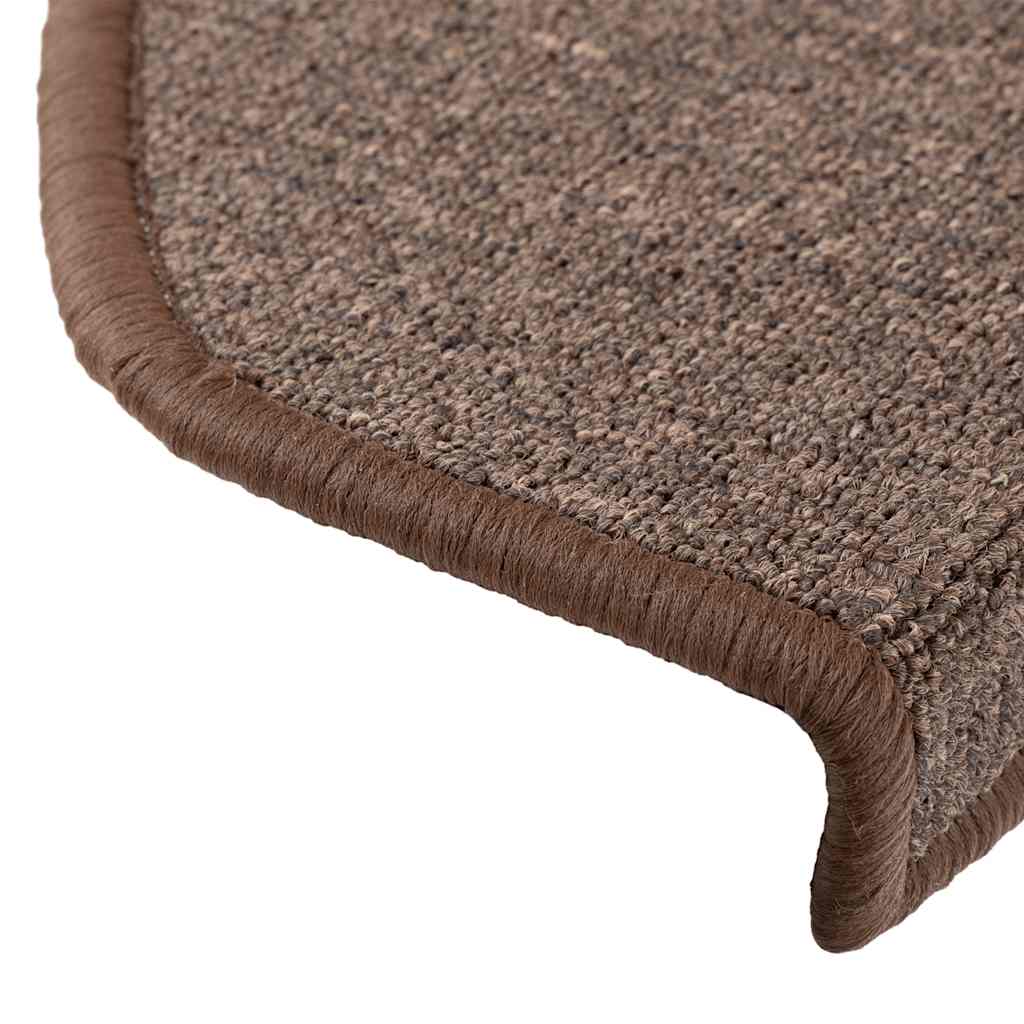 trappemåtter 10 stk. 65 x 24 x 4 cm kaffebrune halvrund store
