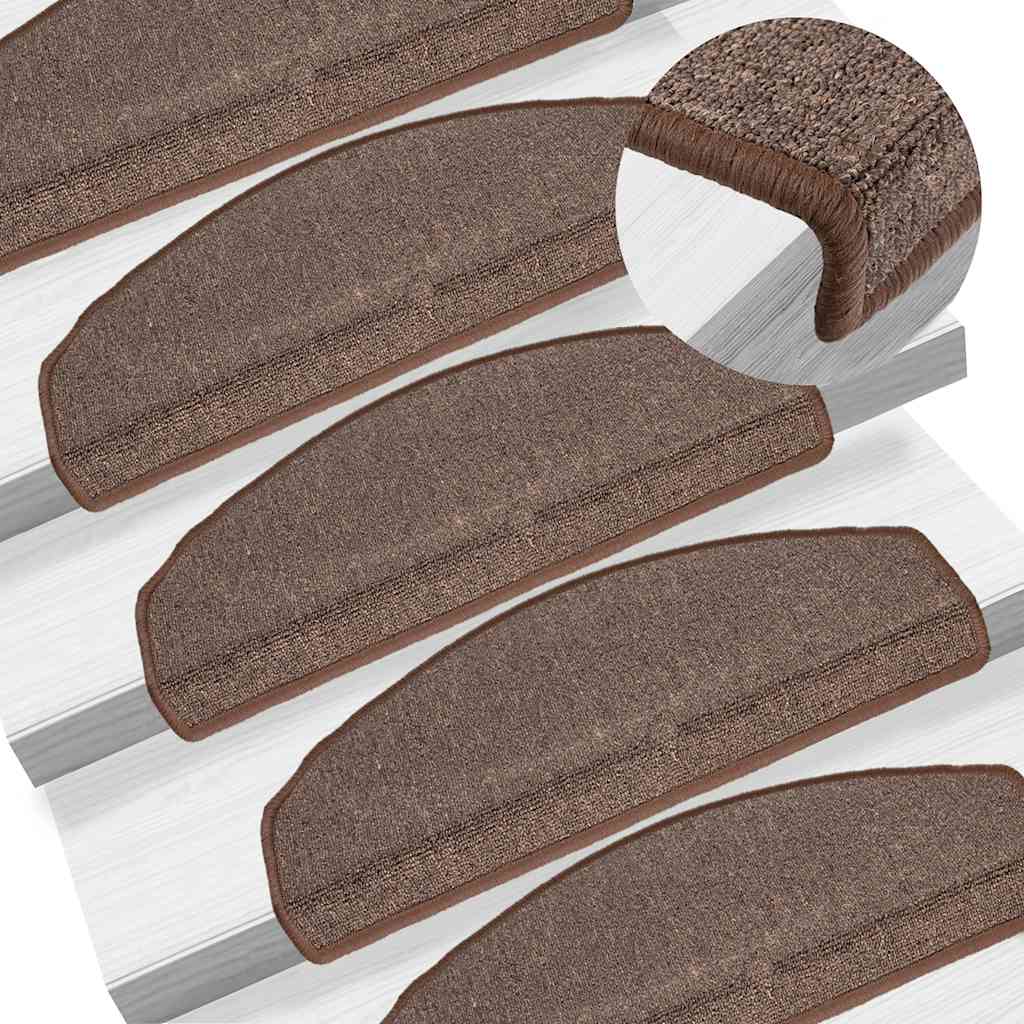 trappemåtter 10 stk. 65 x 24 x 4 cm kaffebrune halvrund store
