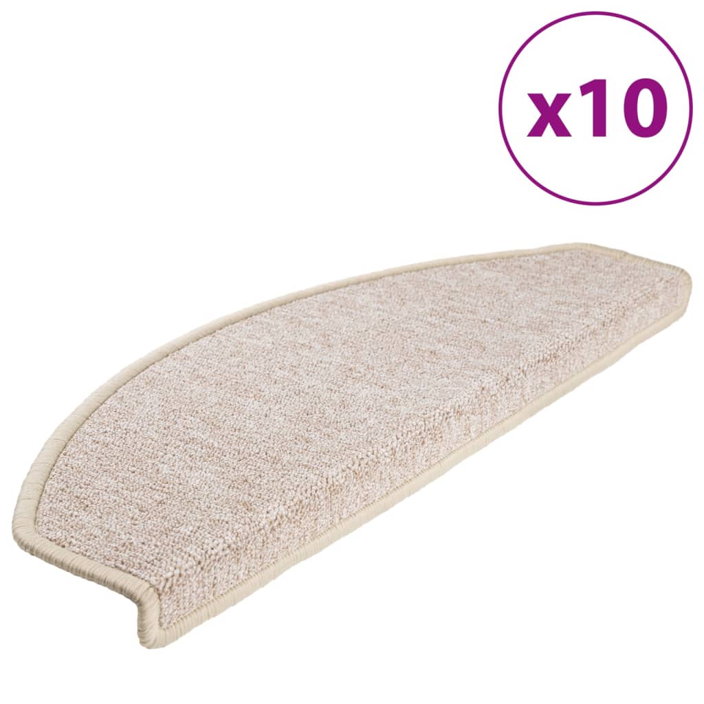 trappemåtter 10 stk. 65x24x4 cm taupe halvrund store