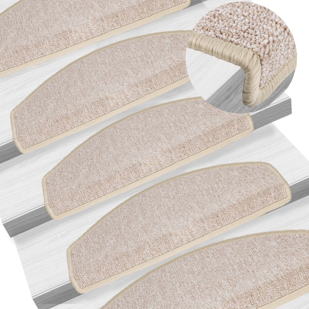 trappemåtter 10 stk. 65x24x4 cm taupe halvrund store