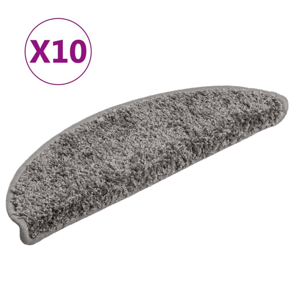 trappemåtter 10 stk. 56x17x3 cm grå halvrunde