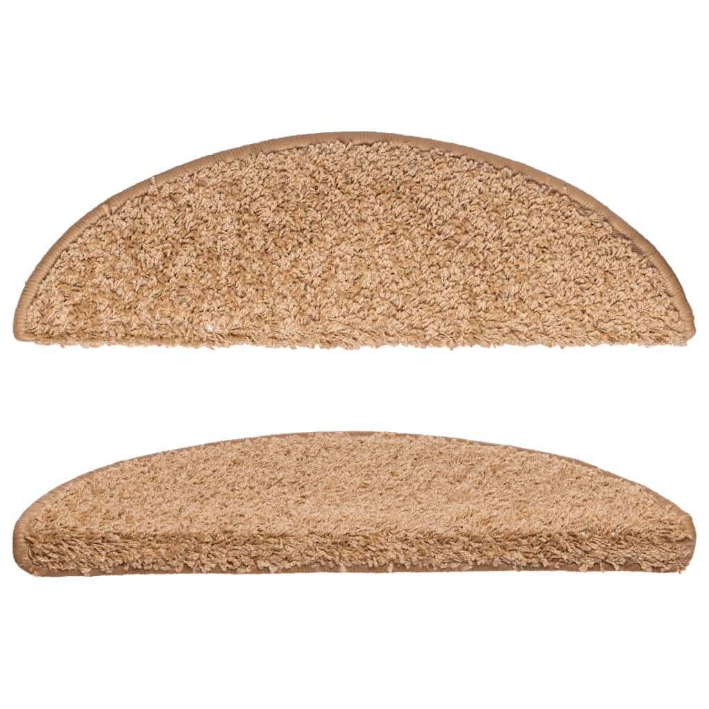 trappemåtter 10 stk. 56x17x3 cm beige halvrund