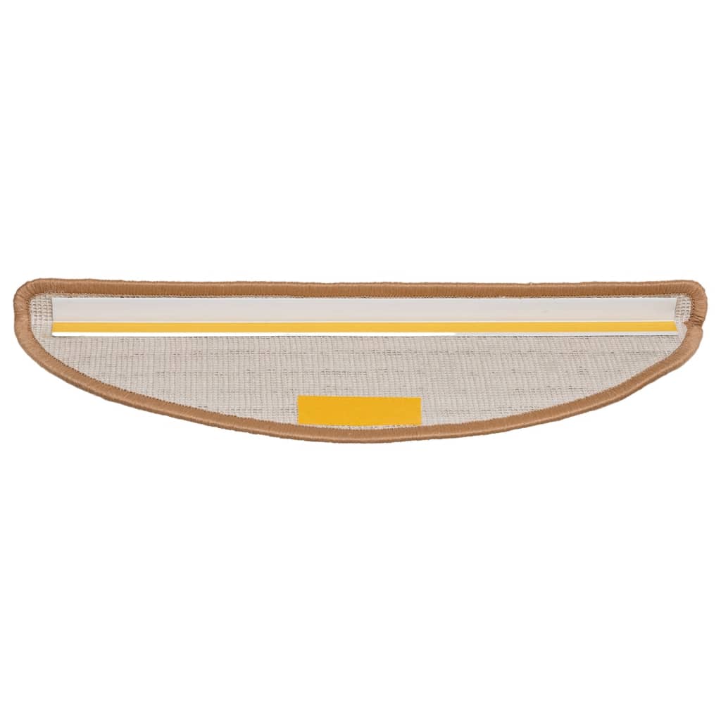 trappemåtter 10 stk. 56x17x3 cm beige halvrund