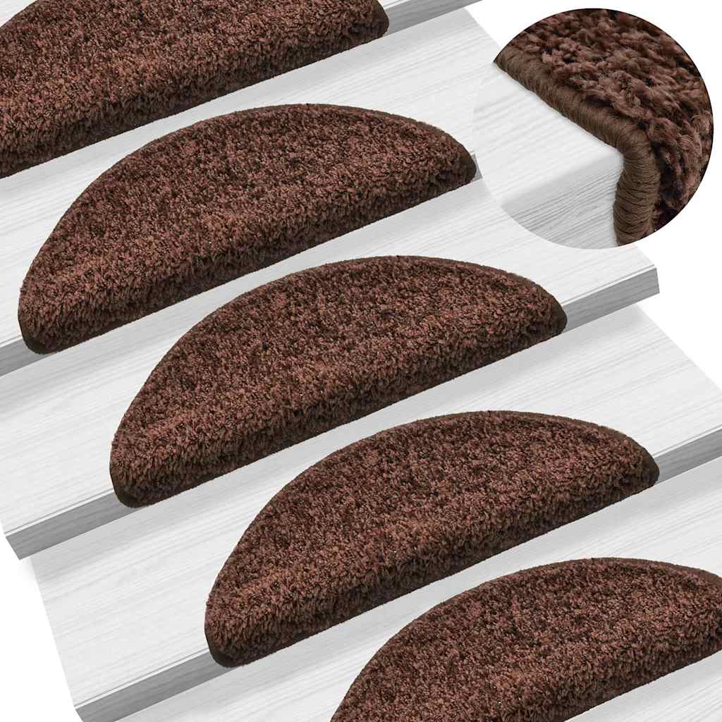 trappemåtter 10 stk. 56x17x3 cm brune halvrunde