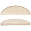 trappemåtter 10 stk. 56x17x3 cm cremefarvede halvrund