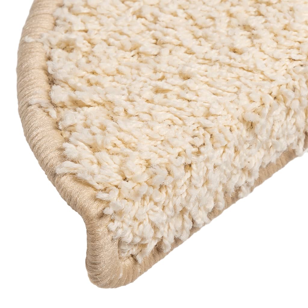 trappemåtter 10 stk. 56x17x3 cm cremefarvede halvrund