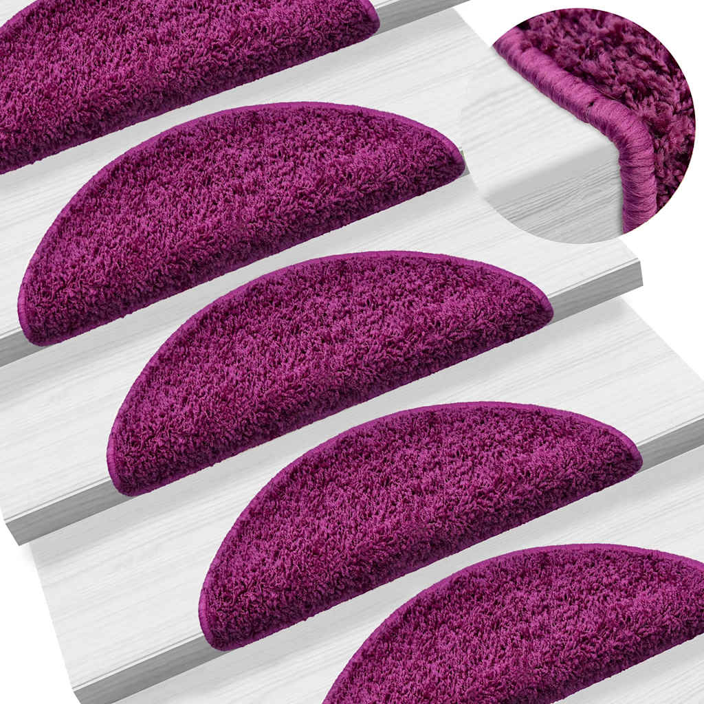 trappemåtter 10 stk. 56x17x3 cm violet halvrund
