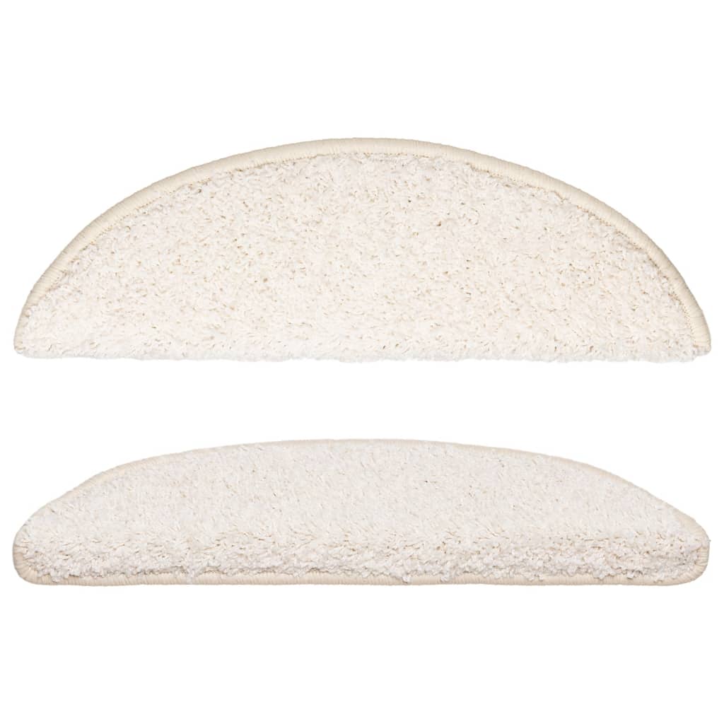 trappemåtter 10 stk. 56x17x3 cm hvide halvrunde