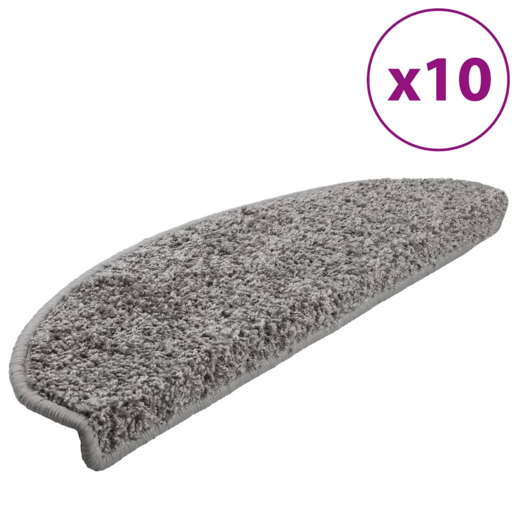 trappemåtter 10 stk. 65x21x4 cm grå halvrunde store