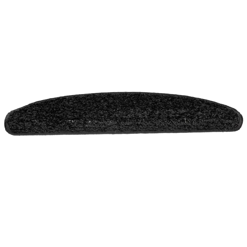 trappemåtter 10 stk. 65x21x4 cm sorte halvrund store