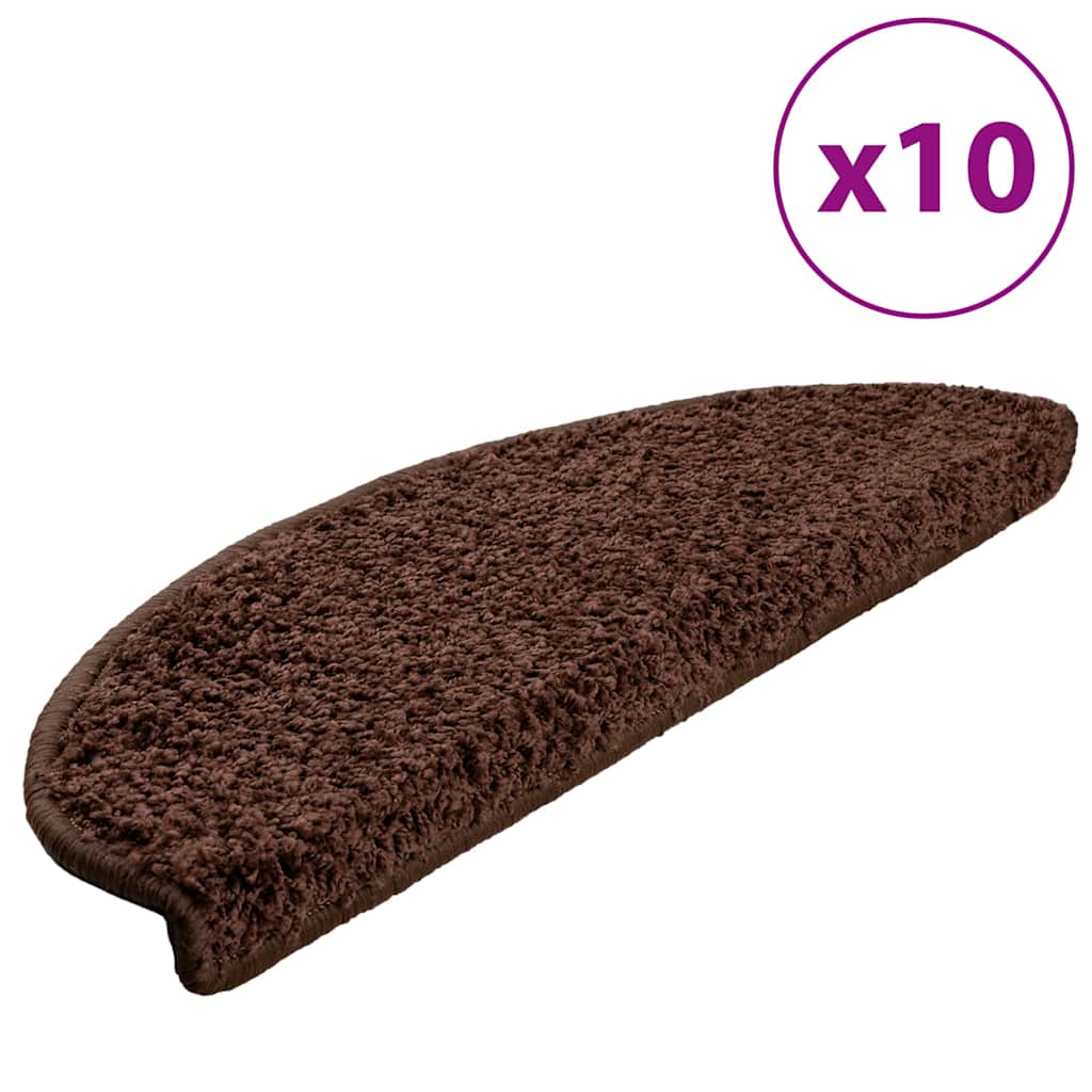 trappemåtter 10 stk. 65x21x4 cm brune halvrund store