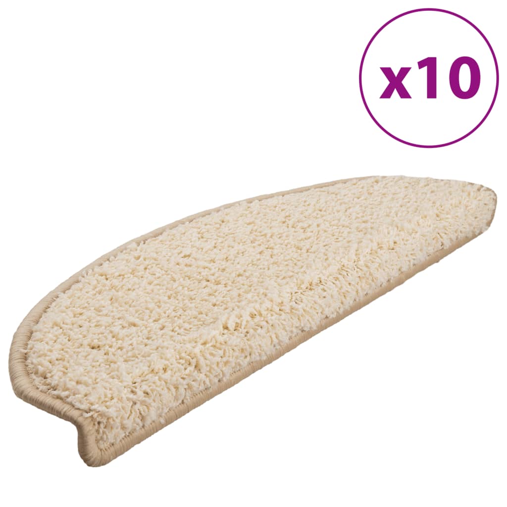trappemåtter 10 stk. 65x21x4 cm cremefarvede halvrund store
