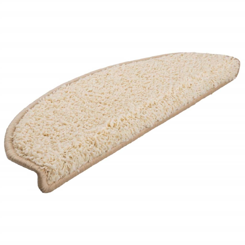 trappemåtter 10 stk. 65x21x4 cm cremefarvede halvrund store