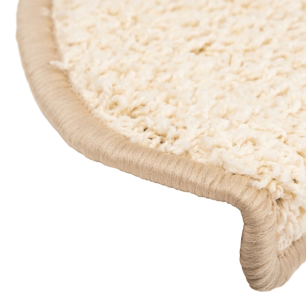 trappemåtter 10 stk. 65x21x4 cm cremefarvede halvrund store