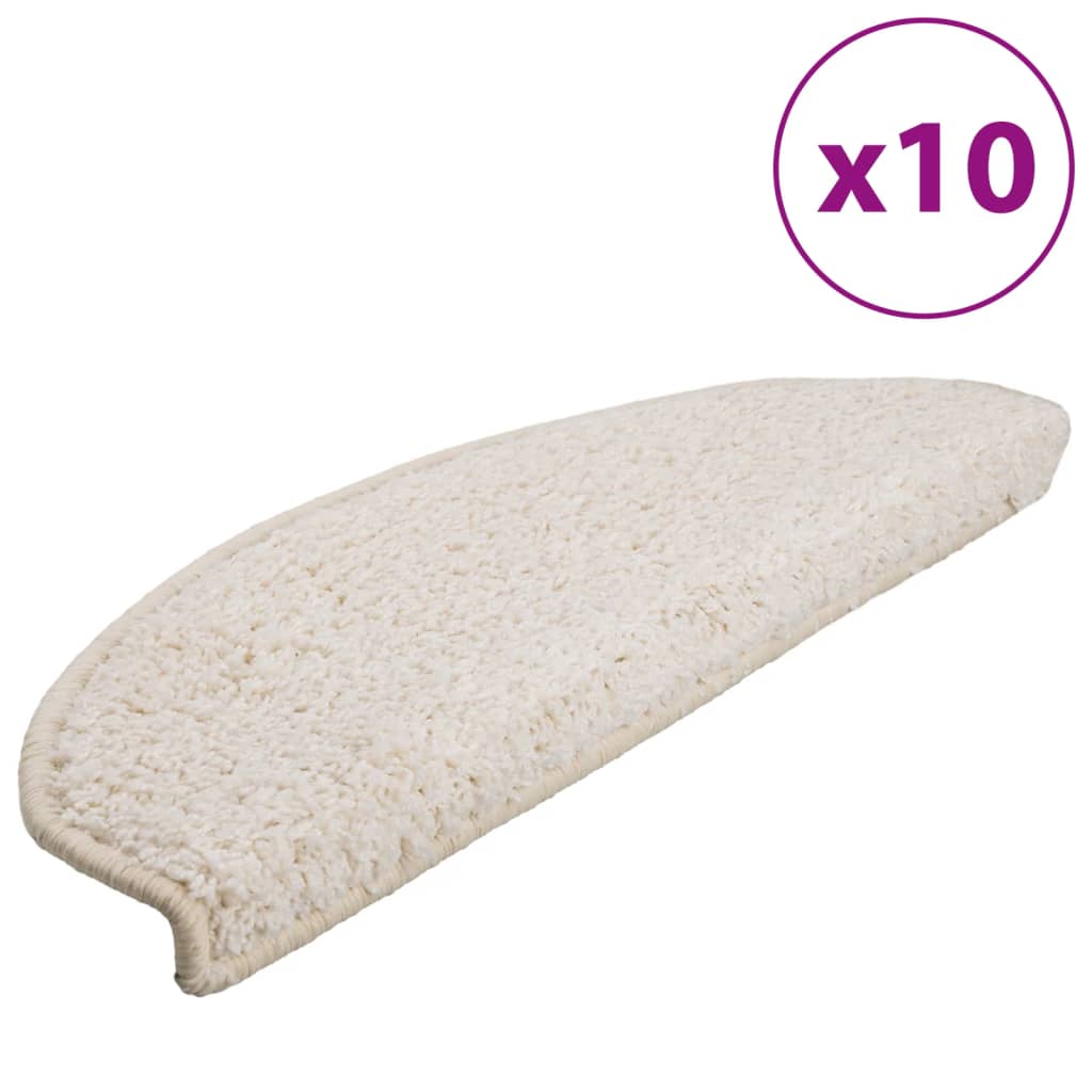 trappemåtter 10 stk. 65x21x4 cm hvide halvrunde store